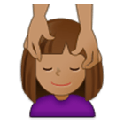 💆🏽‍♀️ Emoji Mujer Recibiendo Masaje: Tono De Piel Medio en Samsung One UI 4.0.
