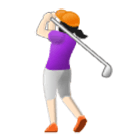 🏌🏻‍♀️ Emoji Mulher Golfista: Pele Clara na Samsung One UI 4.0.