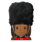 💂🏾‍♀️ Emoji Guardia Mujer: Tono De Piel Oscuro Medio en Samsung One UI 4.0.