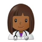 👩🏾‍⚕️ Emoji Mulher Profissional Da Saúde: Pele Morena Escura na Samsung One UI 4.0.
