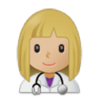 Émoji 👩🏼‍⚕️ Professionnelle De La Santé : Peau Moyennement Claire sur Samsung One UI 4.0.