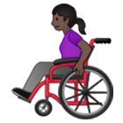 👩🏿‍🦽 Emoji Frau in manuellem Rollstuhl: dunkle Hautfarbe Samsung One UI 4.0.