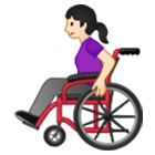 👩🏻‍🦽 Emoji Frau in manuellem Rollstuhl: helle Hautfarbe Samsung One UI 4.0.