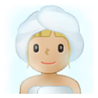 🧖🏼‍♀️ Emoji Frau in Dampfsauna: mittelhelle Hautfarbe Samsung One UI 4.0.