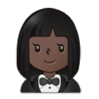🤵🏿‍♀️ Emoji Mujer Con Esmoquin: Tono De Piel Oscuro en Samsung One UI 4.0.