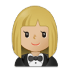 🤵🏼‍♀️ Emoji Frau im Smoking: mittelhelle Hautfarbe Samsung One UI 4.0.