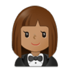 🤵🏽‍♀️ Emoji Mujer Con Esmoquin: Tono De Piel Medio en Samsung One UI 4.0.