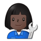 👩🏿‍🔧 Emoji Mechanikerin: dunkle Hautfarbe Samsung One UI 4.0.