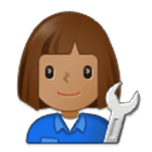 👩🏽‍🔧 Emoji Mecânica: Pele Morena na Samsung One UI 4.0.