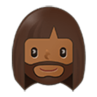 🧔🏾‍♀️ Emoji Mulher: Barba Pele Morena Escura na Samsung One UI 4.0.
