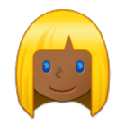 👱🏾‍♀️ Emoji Mujer Rubia: Tono De Piel Oscuro Medio en Samsung One UI 4.0.