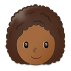 👩🏾‍🦱 Emoji Mulher: Pele Morena Escura E Cabelo Cacheado na Samsung One UI 4.0.