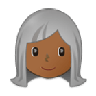 👩🏾‍🦳 Emoji Frau: mitteldunkle Hautfarbe, weißes Haar Samsung One UI 4.0.