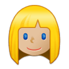 👱🏼‍♀️ Emoji Frau: mittelhelle Hautfarbe, blond Samsung One UI 4.0.