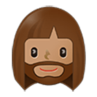 🧔🏽‍♀️ Emoji Mujer Con Barba Tono De Piel Medio en Samsung One UI 4.0.