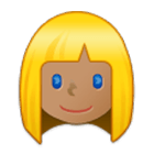 👱🏽‍♀️ Emoji Frau: mittlere Hautfarbe, blond Samsung One UI 4.0.