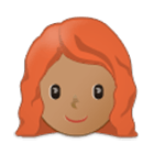 👩🏽‍🦰 Emoji Frau: mittlere Hautfarbe, rotes Haar Samsung One UI 4.0.
