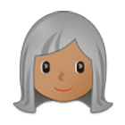 👩🏽‍🦳 Emoji Mulher: Pele Morena E Cabelo Branco na Samsung One UI 4.0.