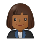 👩🏾‍💼 Emoji Oficinista Mujer: Tono De Piel Oscuro Medio en Samsung One UI 4.0.