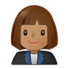 👩🏽‍💼 Emoji Oficinista Mujer: Tono De Piel Medio en Samsung One UI 4.0.