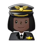 👩🏿‍✈️ Emoji Piloto Mujer: Tono De Piel Oscuro en Samsung One UI 4.0.