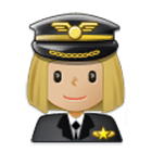 Émoji 👩🏼‍✈️ Pilote Femme : Peau Moyennement Claire sur Samsung One UI 4.0.