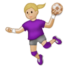 🤾🏼‍♀️ Emoji Mujer Jugando Al Balonmano: Tono De Piel Claro Medio en Samsung One UI 4.0.