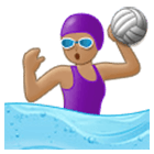 🤽🏽‍♀️ Emoji Mujer Jugando Al Waterpolo: Tono De Piel Medio en Samsung One UI 4.0.