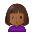 🙎🏾‍♀️ Emoji Mujer Haciendo Pucheros: Tono De Piel Oscuro Medio en Samsung One UI 4.0.