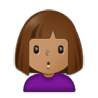 🙎🏽‍♀️ Emoji Mujer Haciendo Pucheros: Tono De Piel Medio en Samsung One UI 4.0.