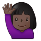🙋🏿‍♀️ Emoji Mulher Levantando A Mão: Pele Escura na Samsung One UI 4.0.