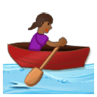 🚣🏾‍♀️ Emoji Frau im Ruderboot: mitteldunkle Hautfarbe Samsung One UI 4.0.