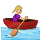 🚣🏼‍♀️ Emoji Frau im Ruderboot: mittelhelle Hautfarbe Samsung One UI 4.0.
