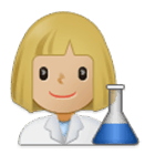 👩🏼‍🔬 Emoji Científica: Tono De Piel Claro Medio en Samsung One UI 4.0.