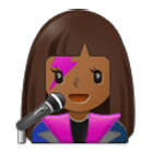 👩🏾‍🎤 Emoji Cantora: Pele Morena Escura na Samsung One UI 4.0.