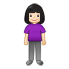 🧍🏻‍♀️ Emoji Mujer De Pie: Tono De Piel Claro en Samsung One UI 4.0.