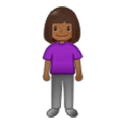 🧍🏾‍♀️ Emoji stehende Frau: mitteldunkle Hautfarbe Samsung One UI 4.0.