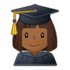 👩🏾‍🎓 Emoji Estudiante Mujer: Tono De Piel Oscuro Medio en Samsung One UI 4.0.
