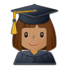 👩🏽‍🎓 Emoji Estudiante Mujer: Tono De Piel Medio en Samsung One UI 4.0.