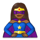 🦸🏾‍♀️ Emoji Super-heroína: Pele Morena Escura na Samsung One UI 4.0.