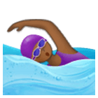 🏊🏾‍♀️ Emoji Mulher Nadando: Pele Morena Escura na Samsung One UI 4.0.