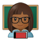 👩🏾‍🏫 Emoji Profesora: Tono De Piel Oscuro Medio en Samsung One UI 4.0.