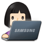 Émoji 👩🏻‍💻 Informaticienne : Peau Claire sur Samsung One UI 4.0.