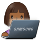 👩🏾‍💻 Emoji Tecnóloga: Tono De Piel Oscuro Medio en Samsung One UI 4.0.