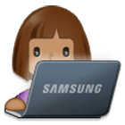 👩🏽‍💻 Emoji Tecnóloga: Tono De Piel Medio en Samsung One UI 4.0.