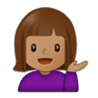 💁🏽‍♀️ Emoji Mulher Com A Palma Virada Para Cima: Pele Morena na Samsung One UI 4.0.