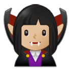 🧛🏼‍♀️ Emoji Vampiresa: Tono De Piel Claro Medio en Samsung One UI 4.0.