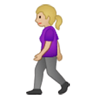 🚶🏼‍♀️ Emoji Mujer Caminando: Tono De Piel Claro Medio en Samsung One UI 4.0.