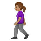 🚶🏽‍♀️ Emoji Mujer Caminando: Tono De Piel Medio en Samsung One UI 4.0.
