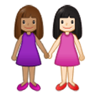 👩🏽‍🤝‍👩🏻 Emoji händchenhaltende Frauen: mittlere Hautfarbe, helle Hautfarbe Samsung One UI 4.0.